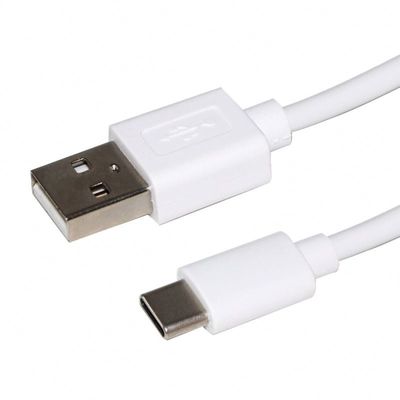 Folienschirm USB-Schnellladekabel Typ C 1m/3m Weiß/Schwarz