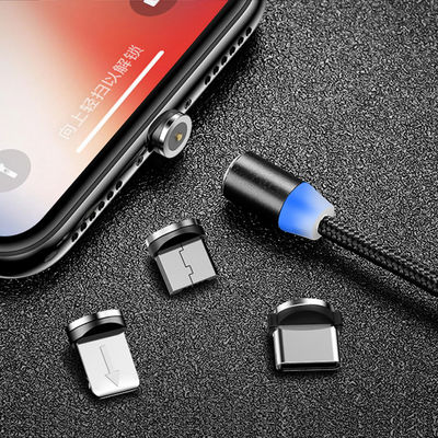 USB-Typ Micro-USB 360 Grad 3 in 1 Led-USB-Magnetadapterkabel zum schnellen Laden
