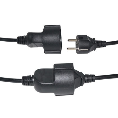6ft schwarz cee/7 EU AC Stromkabel 3Pin Splitter Kabel 1 bis Doppelweibchen Y-Typ Split Lead