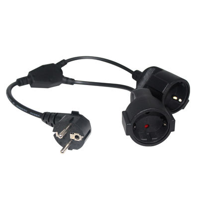 6ft schwarz cee/7 EU AC Stromkabel 3Pin Splitter Kabel 1 bis Doppelweibchen Y-Typ Split Lead
