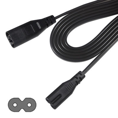 0.5M VDE 250V 2.5A H03VVH2-F 0,75MM2 2 Kern IEC C7 bis IEC C8 Stromverlängerungskabel