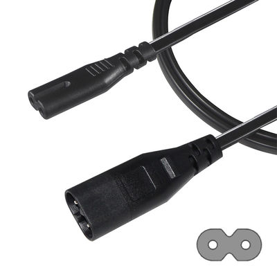 0.5M VDE 250V 2.5A H03VVH2-F 0,75MM2 2 Kern IEC C7 bis IEC C8 Stromverlängerungskabel