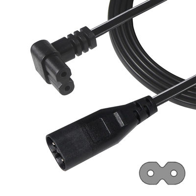0.5M VDE 250V 2.5A H03VVH2-F 0,75MM2 2 Kern IEC C7 bis IEC C8 Stromverlängerungskabel