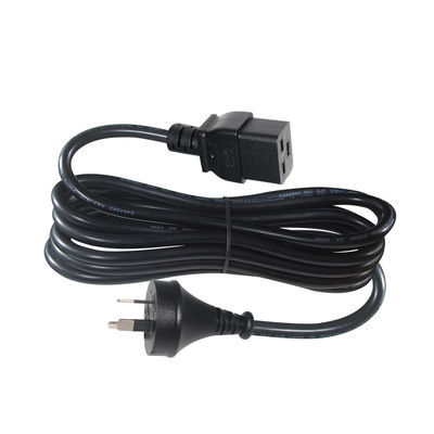6ft PVC Jacket Australien 3 Stecker Stecker an IEC 60320 C19 Stromversorgungskabel für Server PDU