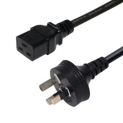 6ft PVC Jacket Australien 3 Stecker Stecker an IEC 60320 C19 Stromversorgungskabel für Server PDU