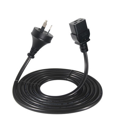 6ft PVC Jacket Australien 3 Stecker Stecker an IEC 60320 C19 Stromversorgungskabel für Server PDU
