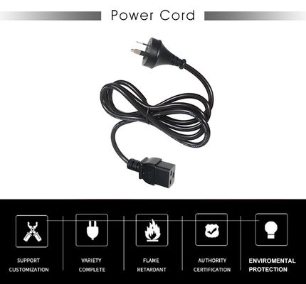 6ft PVC Jacket Australien 3 Stecker Stecker an IEC 60320 C19 Stromversorgungskabel für Server PDU
