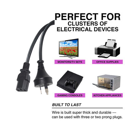 220V weibliches 3X1.0MM Kabel 240V Saa Stecker Computer-Stromkabel Australien bis C13