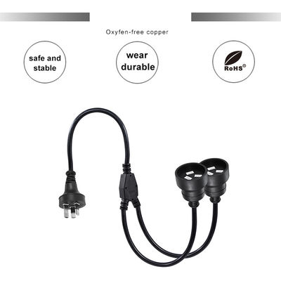 Australien Stecker H05vv-f 3g 3*0.5mm2/0.75mm2 IEC Stecker Stromkabel mit Doppelweibchen