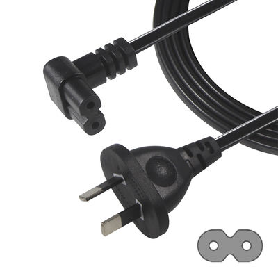 2m SAA Iec Stecker H03vvh2f 2X075mm2 australische 2 Spitzen Abbildung 8 Ac Kabel Ende Verlängerung Winkel C7 Stecker Stromkabel