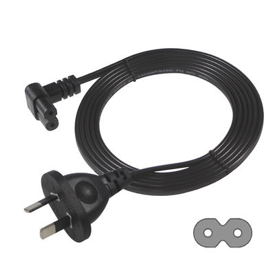 2m SAA Iec Stecker H03vvh2f 2X075mm2 australische 2 Spitzen Abbildung 8 Ac Kabel Ende Verlängerung Winkel C7 Stecker Stromkabel