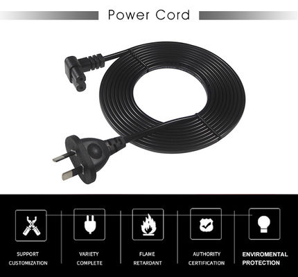 2m SAA Iec Stecker H03vvh2f 2X075mm2 australische 2 Spitzen Abbildung 8 Ac Kabel Ende Verlängerung Winkel C7 Stecker Stromkabel