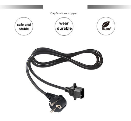 1.0Mm Rückziehbares Laptop-Stromkabel IEC C14