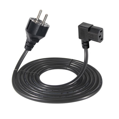 VDE Europäische Schuko Cee 77 7/7 250V H05vv-F 3G2.5 90 Grad C13 Stromkabel mit rechten Winkel