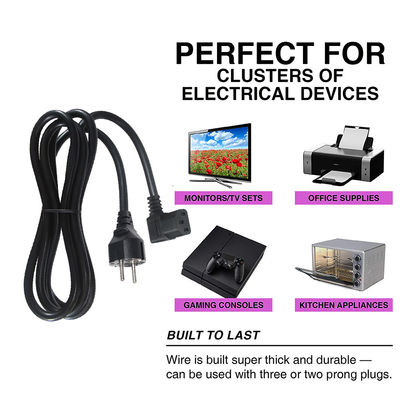 VDE Europäische Schuko Cee 77 7/7 250V H05vv-F 3G2.5 90 Grad C13 Stromkabel mit rechten Winkel