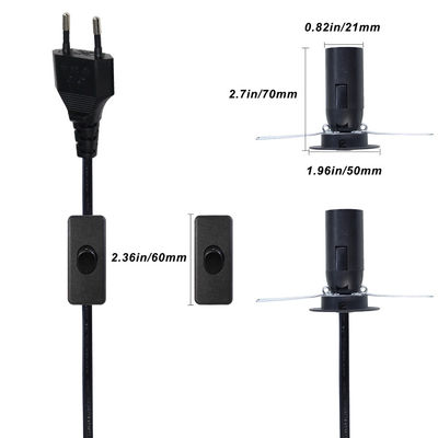 3ft-6ft Salzlampenstromkabel mit E12 E14 E26 E27 Lampenhalter und Ein-/Aus-Schalter