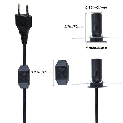 3ft-6ft Salzlampenstromkabel mit E12 E14 E26 E27 Lampenhalter und Ein-/Aus-Schalter