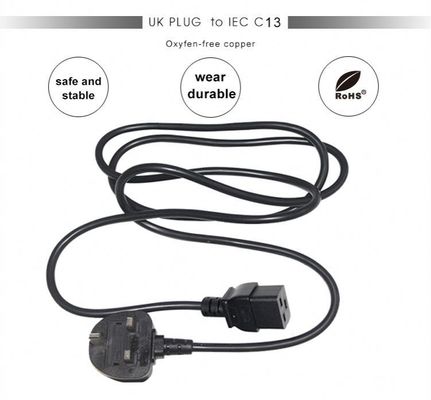 16A BS1363 auf C19 Netzkabel 1,8m für Computer und USV