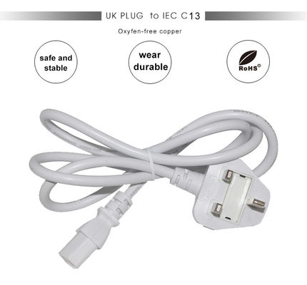 UK BS1363 auf IEC C13 Netzkabel 3G 0,75mm² Kupfer Verlängerungskabel