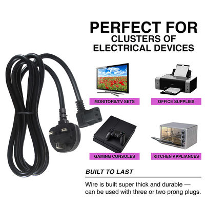 5m Stecker Reduktor B UK Stecker zu Iec 90 Grad C13 Stromkabel mit reinem Kupferleiter