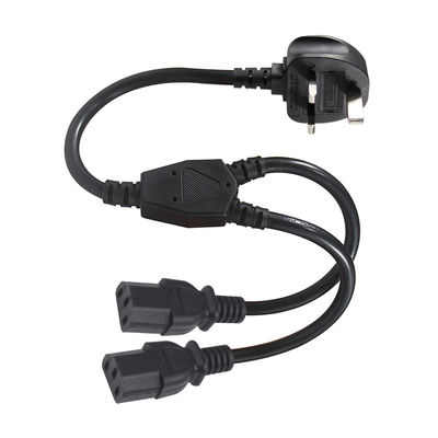 UK BS1363 bis Dual IEC C13 Y Splitter Stromkabel 1-7M