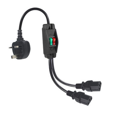 UK Stecker Standard Y-förmig 2 in 1 Wechselstromkabelspalter 7A Beurteilung erfüllt Kundenanforderungen