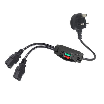 UK Stecker Standard Y-förmig 2 in 1 Wechselstromkabelspalter 7A Beurteilung erfüllt Kundenanforderungen