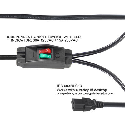 UK Stecker Standard Y-förmig 2 in 1 Wechselstromkabelspalter 7A Beurteilung erfüllt Kundenanforderungen