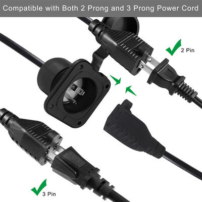 NEMA 5-15R Wasserdichtes Konverter-Netzkabel 1M 15A 125V