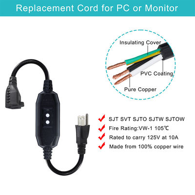 GFCI NEMA 515P bis 515R Wechselstromkabel für PC-Laptop-Versorgungskabel
