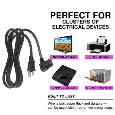 USA 3-Pin-Stecker zum rechten Winkel IEC C13 Stromkabel für Computer 90 Grad C13 Stecker