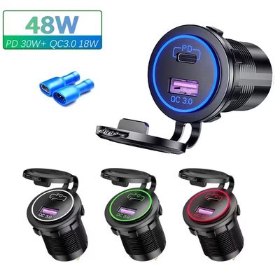 OEM/ODM Willkommen 5V Pd 45W Qc Und Ladung USB C Zigarettenleuchter Autolader Adapter