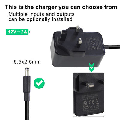 12V 1,5A britische AC-Zusammenhang 5,5*2,1 5,5*2,5mm Netzteiladapter mit ROHS-Zertifikat