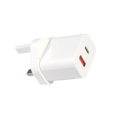 1A+1C USB-Reiseladegerät Schnellladung Typ C Schnelle 30W Wand UK Qc-Ladung