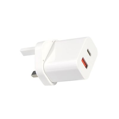 1A+1C USB-Reiseladegerät Schnellladung Typ C Schnelle 30W Wand UK Qc-Ladung