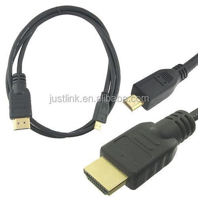 1,5M vergoldetes HDMI-zu-Micro-HDMI-Kabel 4K 3D-fähig