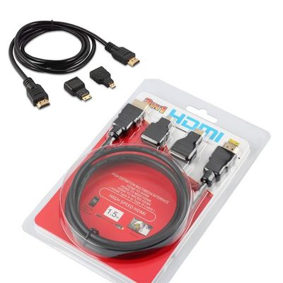 1.5m HDMI-Kabel 3 in 1 für Videokamera und Tablet PC zum Fernseher