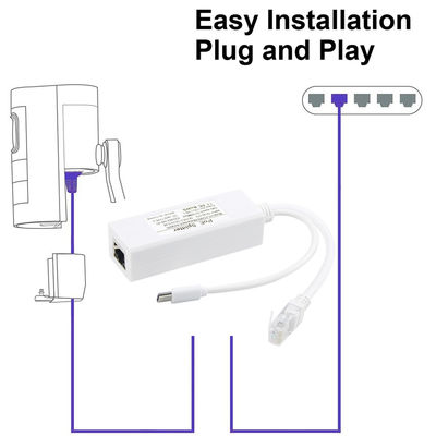 USB von 48 Volt POE Splitter zu 12V Kamera 802.3af USB Typ C Single Lan Port 1A 1.2A