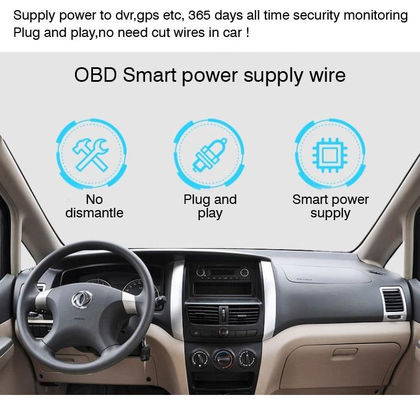 5V 12V Autoladegerät Stromverlängerungskabel OBD-2 bis Typ C USB-C Kabel für Dashcam