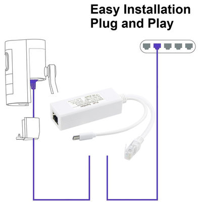 24V 12V 5V POE Passivspritzer USB-C Typ C Kabel und Ethernet RJ45 Stecker