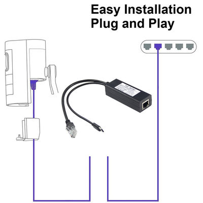 12v 2a Typ C und LAN Port RJ 45 Verbinden USB Poe Splitter für Power Over Ethernet