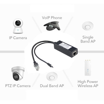 1Gbps POE Splitter USB-C Adapter IEEE 802.3af-konform für WiFi/Sicherheitskameras