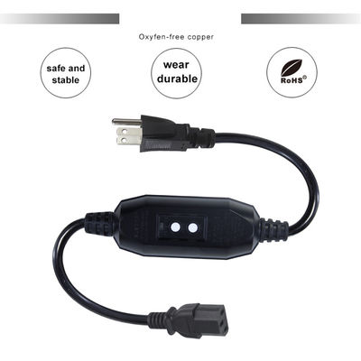 Hausgerät IP54 Außenkabel mit GFCI NEMA 5-15P bis IEC 60320 C13 Weibliche 0,5 m Kabellänge