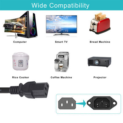 Hausgerät IP54 Außenkabel mit GFCI NEMA 5-15P bis IEC 60320 C13 Weibliche 0,5 m Kabellänge