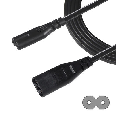 2M Iec320 Schwarzer Draht, Stromkabel Ac C7 bis Bild 8 C8 Verlängerungskabel