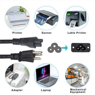 15 ft 120 Volt Laptop-Stromkabel mit Nema 515P bis IEC 320 C5 Steckverbinder zertifiziert