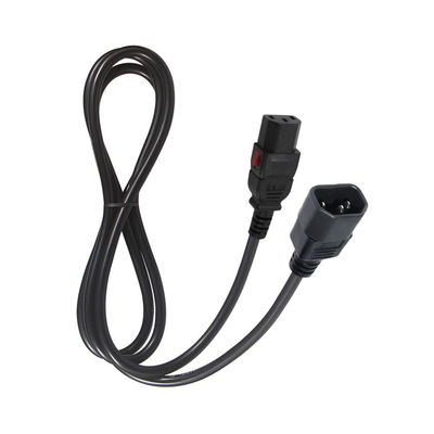 18 awg Computer-Panel Mount Iec Cord C14 männlicher Stecker zu C13 weiblicher Steckdose Stromanschluss