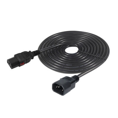 18 awg Computer-Panel Mount Iec Cord C14 männlicher Stecker zu C13 weiblicher Steckdose Stromanschluss