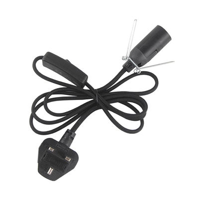 3A 5A britischer Fused 3 Pin Power Plug Salzlampenkabel mit 303 Inline Switch E14 Lampenhalter OEM/ODM