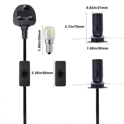 Himalayan Lampen Halter Kabel britische Stecker Stoff H03vvh2-F E14 Steckdose